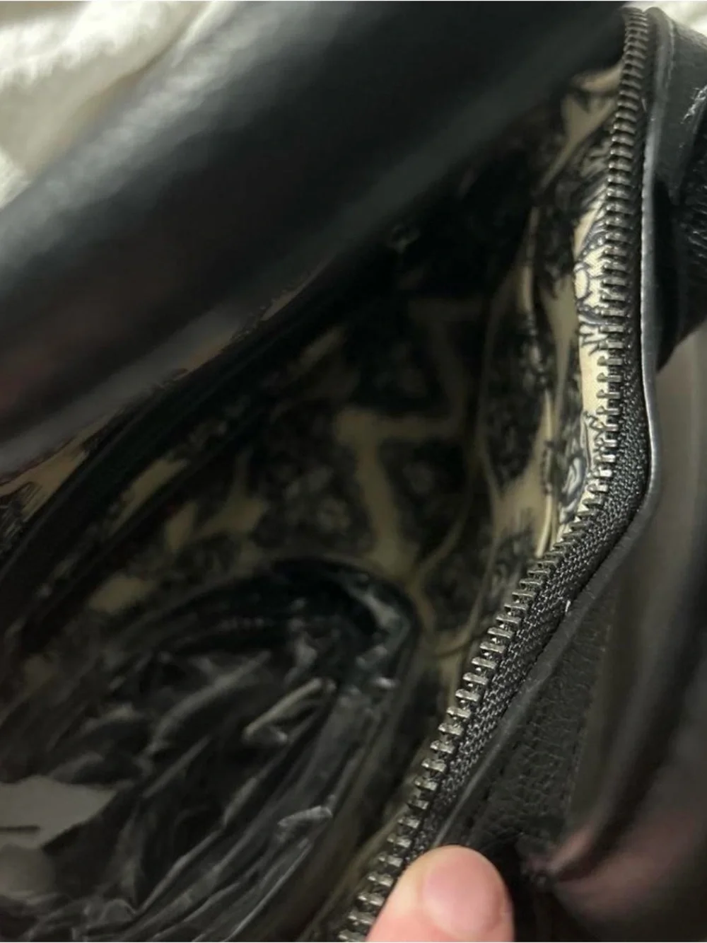 Ed Hardy Black Satchel with Red Heart & White Skull Motif